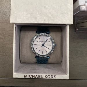 Michael Kors Blue Unisex Watch Diamond Face